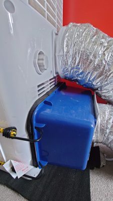 Ducting of lower grille on Dimplex DCP9 to convert from single hose to dual hose.