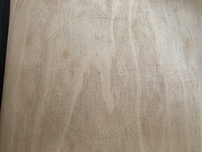 Window board, markings before cutting hole (Kingfisher WAP31A15E / Patrick / 2026 / 07)